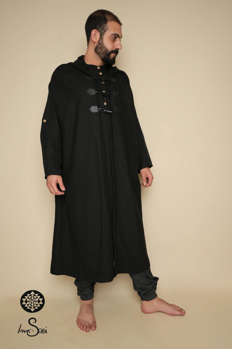 Buttoned Black Gogh Cloak