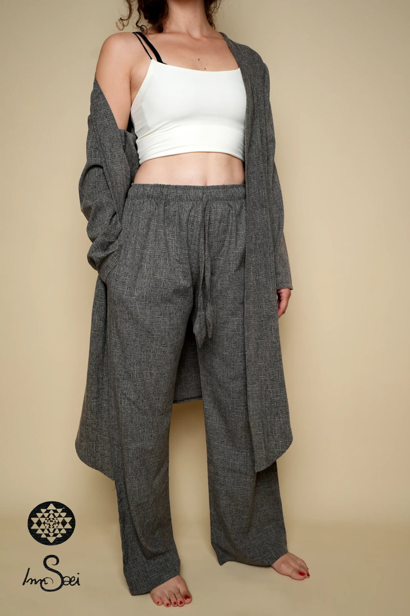 Grey Linen M.wns Pants