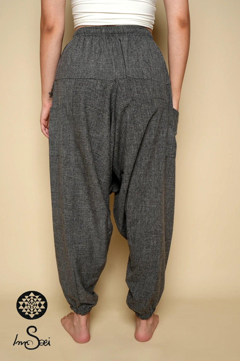 Grey Linen M.wns Harem Pants