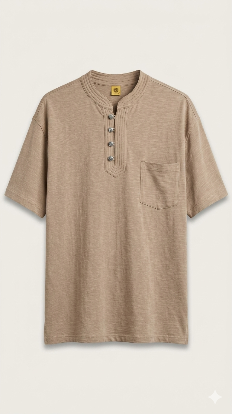 Button Short Sleeve T-Shirt