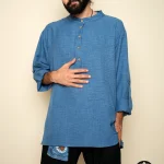 Shirt Linen Buttoned Blue