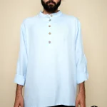 Shirt Linen Buttoned Light Blue