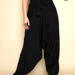 Black Linen Harem Pants
