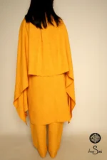 Mustard Linen Shawl V Cardigan - Image 2