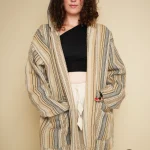Beige & Blue Moroccan Design Cotton Jacket