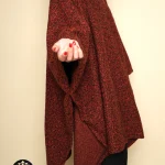 Bordeaux High Neck Poncho