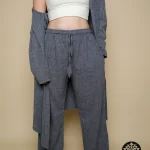 Linen M.wns Blue V. Cardigan