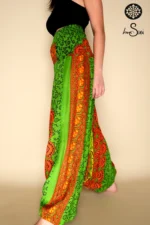Green Cotton Printed Harem Pants - Image 3