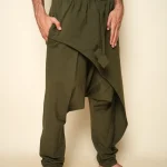 Harem Pants Single Ply Cotton Olive