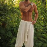 Pure White Linen Harem Pants